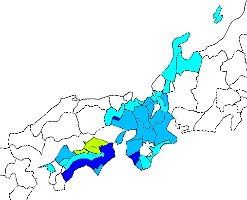 京阪式アクセント分布域図